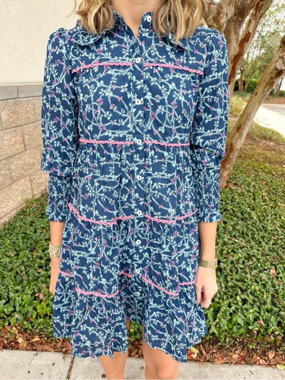 Simply Southern Women's Allie Blue Ribbon Dress ~ NWT ~ Large